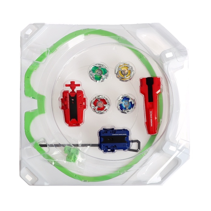 Набор боевых волчков «Gyro X», 4 волчка, с запуском и ареной, цвет МИКС Набор боевых волчков «Gyro X», 4 волчка, с запуском и ареной, цвет МИКС