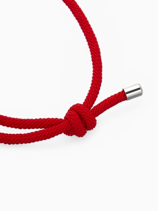 Браслет-оберег &laquo;Красная нить&raquo; защита, цвет красный в серебре, d=6