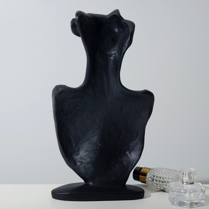 Бюст для украшений 18&times;8&times;32, отверстие в ухе, цвет чёрный