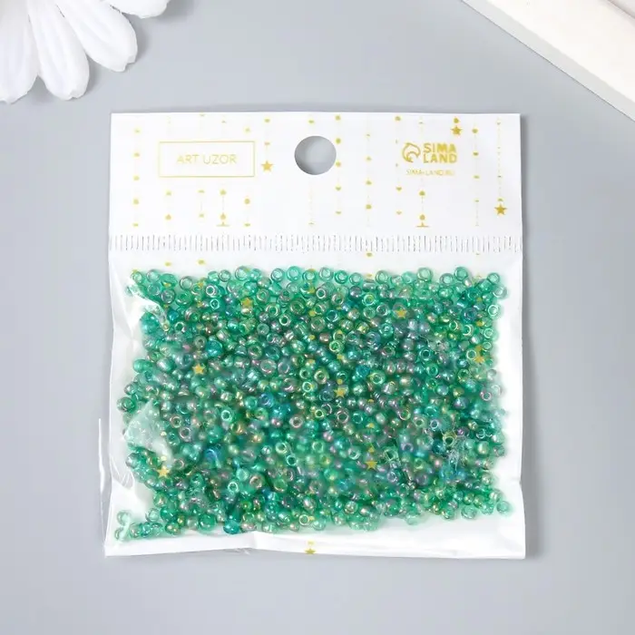 Бисер круглый размер 12/0 "Глубокий зелёный" 20 гр