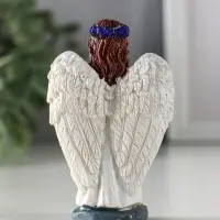 Сувенир полистоун "Девочка-ангел с венком лаванды - молитва" фиолет 6,5х3,6х9,5 см