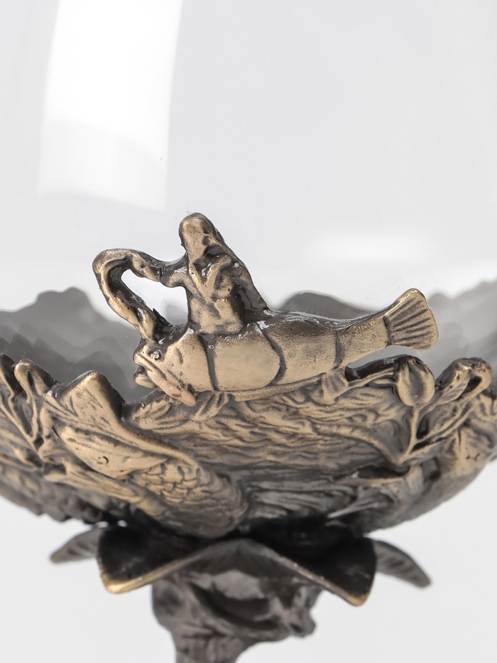 Бокал для коньяка 550 мл "Рыбалка", подарочный, бронза