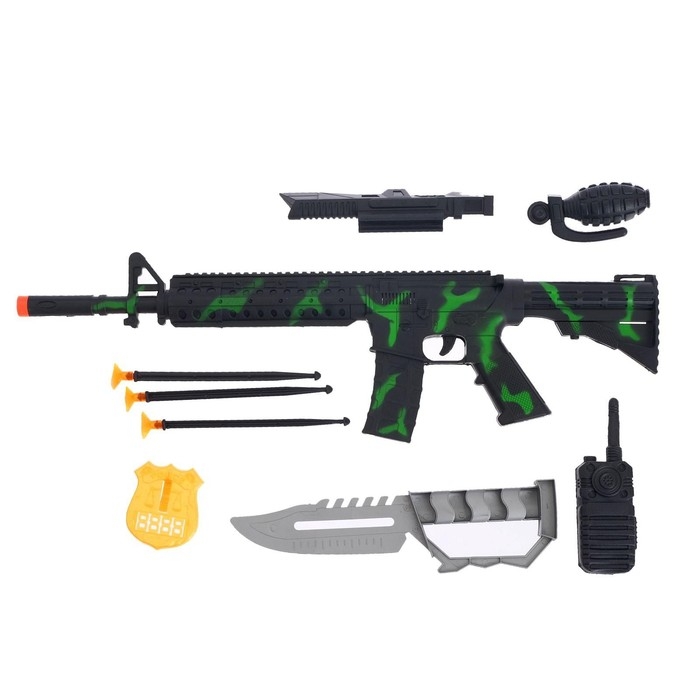 Набор полицейского «Спецназ», 5 предметов, автомат стреляет присосками Набор полицейского «Спецназ», 5 предметов, автомат стреляет присосками