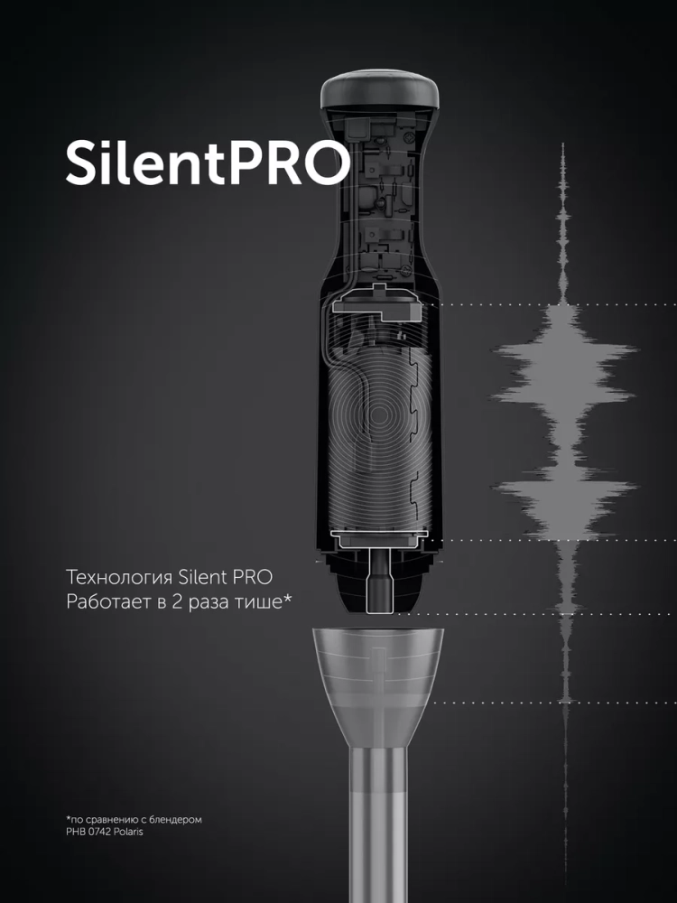 Блендер погружной PHB 1510GL Silent мощный для кухни