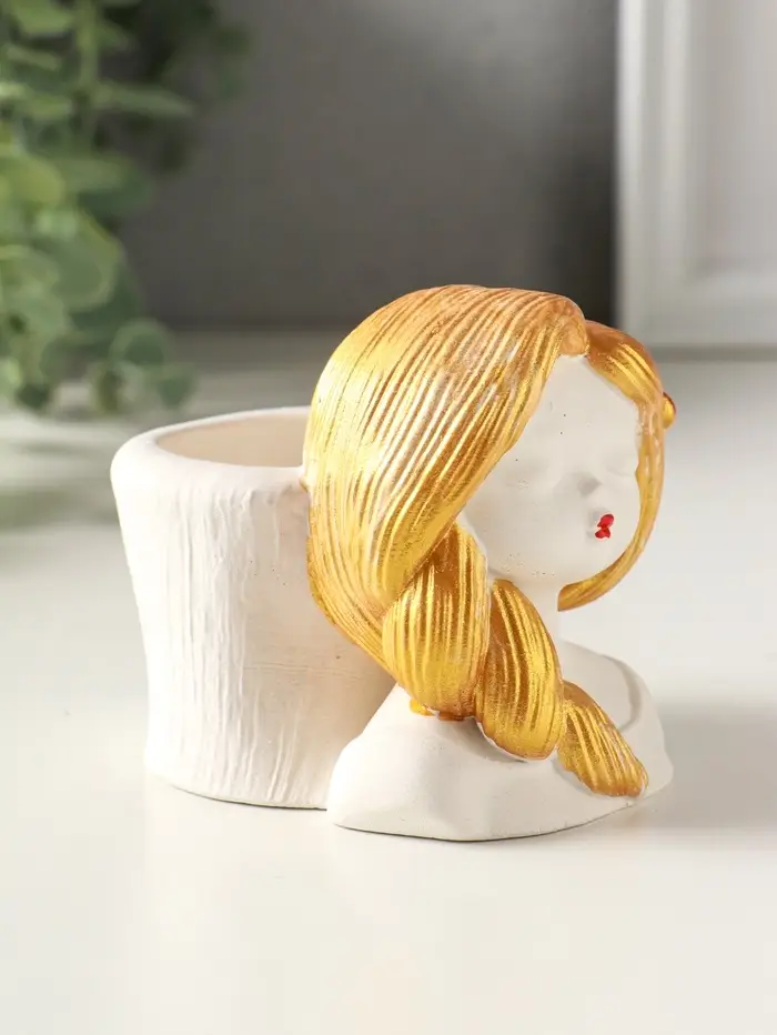 Подставка для мелочей "Русская красавица" 8х8х6 см, гипс