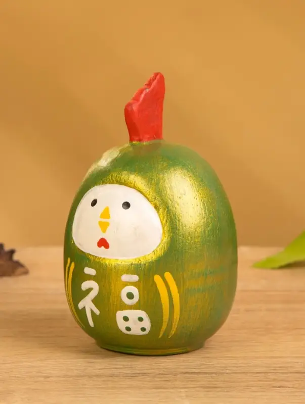 Деревянная кукла кокеши "Цыпленок" цв. зелёный, 6х6х9 см