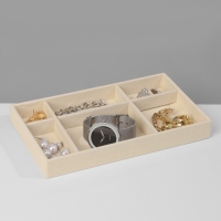 Подставка для украшения 6 ячеек, флок, 21&times;12,3&times;2,5 см, цвет бежевый