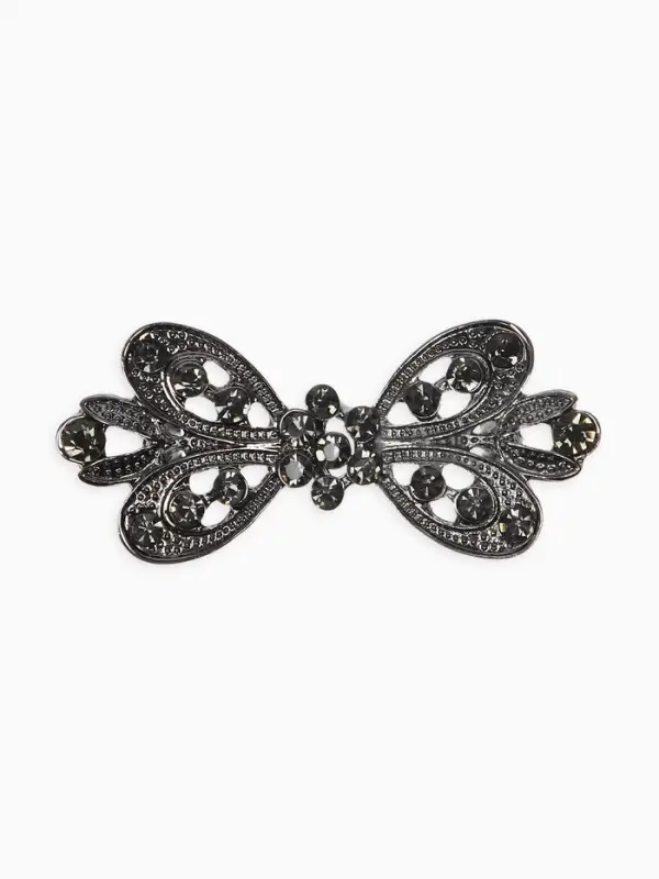 Зажим для кардигана "Ажур", тюльпан. цвет серый в сером