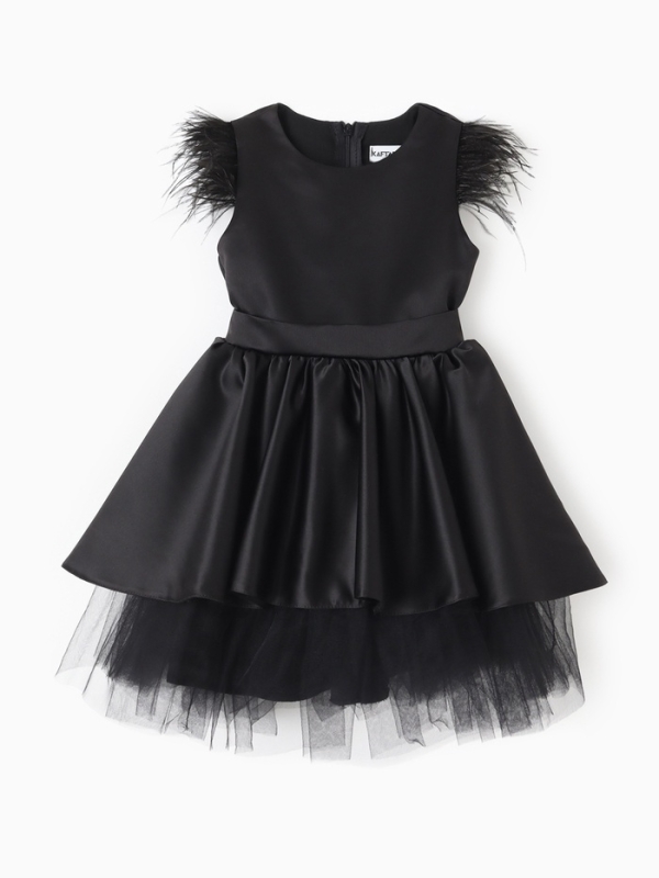 Платье нарядное детское KAFTAN, р.28 (86-92 см), черный Платье нарядное детское KAFTAN, р.28 (86-92 см), черный