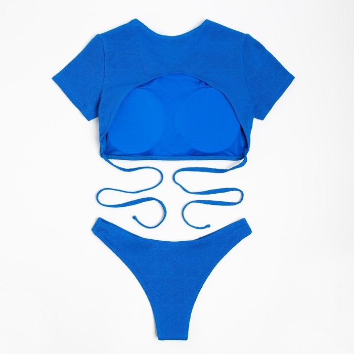 Купальник женский раздельный MINAKU с топом цвет синий, размер 42