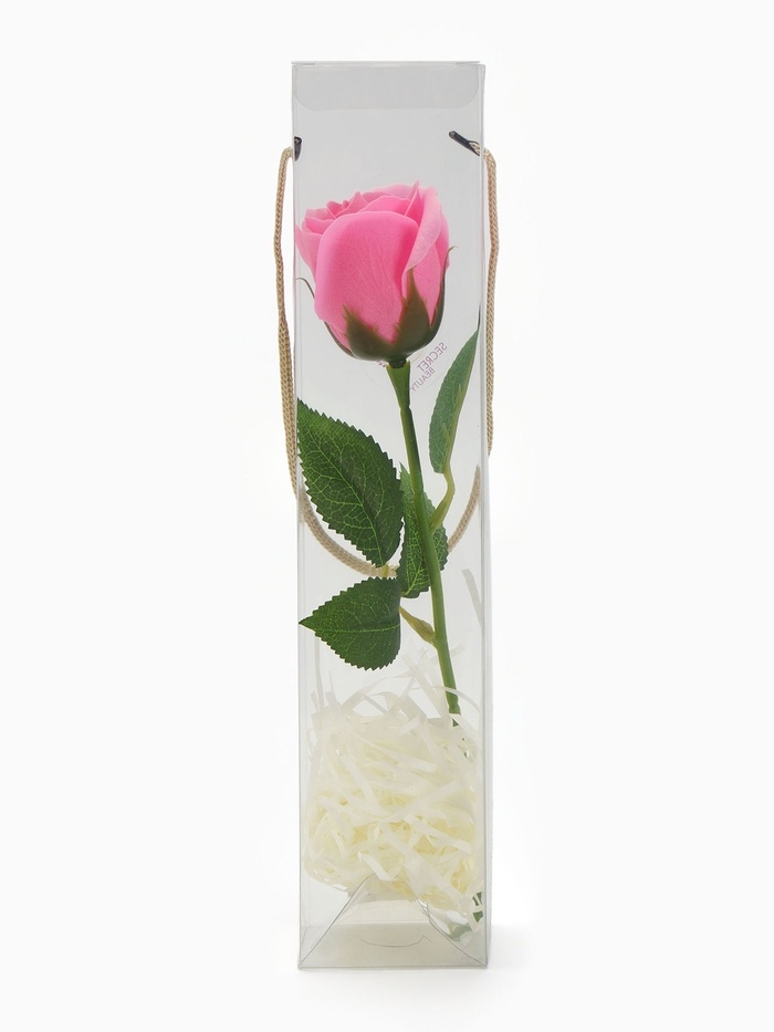 Мыльная роза розовая в коробке