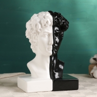 Держатель-подставка для книг "Бюст Давида" набор 2шт, 25см, черно-белый