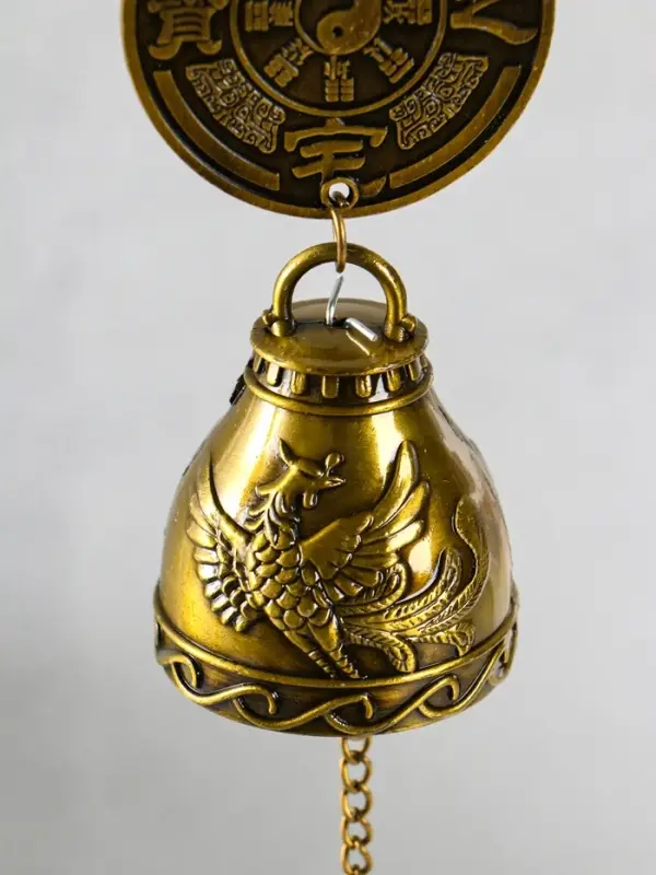 Колокольчик металл "Феникс и дракон" 1 колокол d=4,8 см 42х4,8х4,8 см