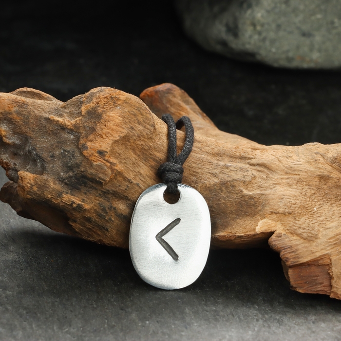 Амулет Амулет "Скандинавские Руны", руна КАНО, 21х29мм, металлический