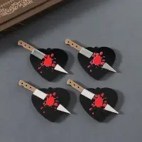 Декор для творчества акрил зеркальный "Нож в сердце" 5,5х3,2х0,4 см