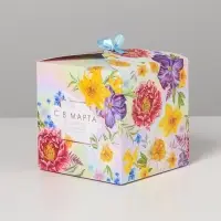 Коробка подарочная складная, упаковка, &laquo;8 марта&raquo;, 12 х 12 х 12 см