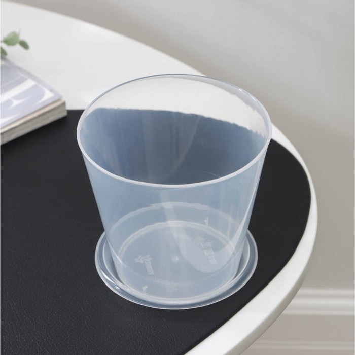 Горшок для орхидей с поддоном Доляна, 800 мл, пластиковый, прозрачный