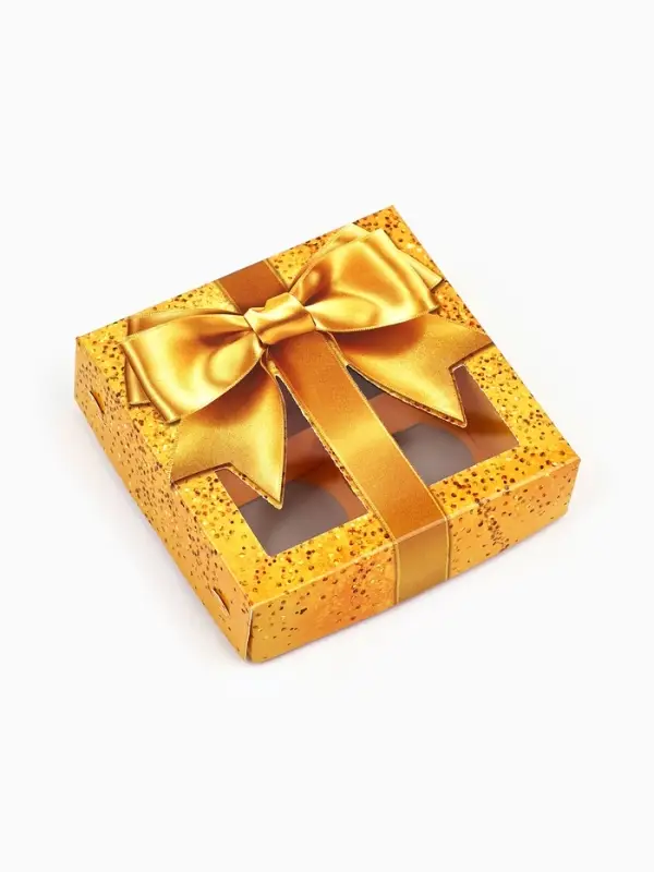 Коробка для конфет &laquo;Бант&raquo;, скретч-слой, 10.5х10.5х3.5 см