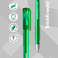 Ручка гелевая ErichKrause. G-Tone, зелёный стержень, узел 0.5 мм