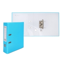 Папка-регистратор А4, 75 мм, Calligrata, ПВХ, тиснение "лен", металлическая окантовка, карман на корешок, собранная, голубая, микс Папка-регистратор А4, 75 мм, Calligrata, ПВХ, тиснение "лен", металлическая окантовка, карман на корешок, собранная, голубая, микс