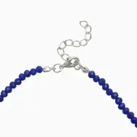 Чокер из бисера &laquo;Хрусталь&raquo; тёмно-синий в серебре, 37 см + 5 см доп, цепочка