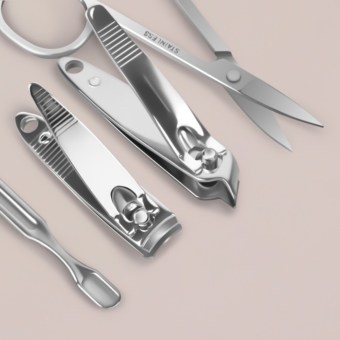 Набор маникюрный &laquo;Кошечки&raquo;, 6 предметов, в футляре, рисунок и цвет МИКС