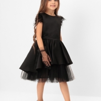 Платье нарядное детское KAFTAN, р.28 (86-92 см), черный