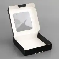 Коробка подарочная сборная с окном, упаковка, &laquo; 23 Февраля&raquo;, 13&times;13&times;3 см