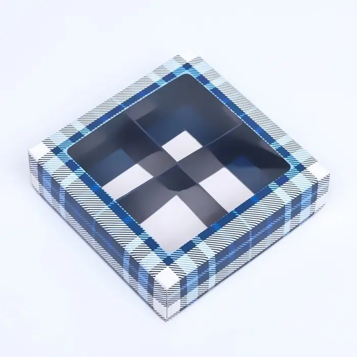 Коробка для 4 конфеты, &laquo;Мужской&raquo; 12.6&times;12.6&times;3.5 см