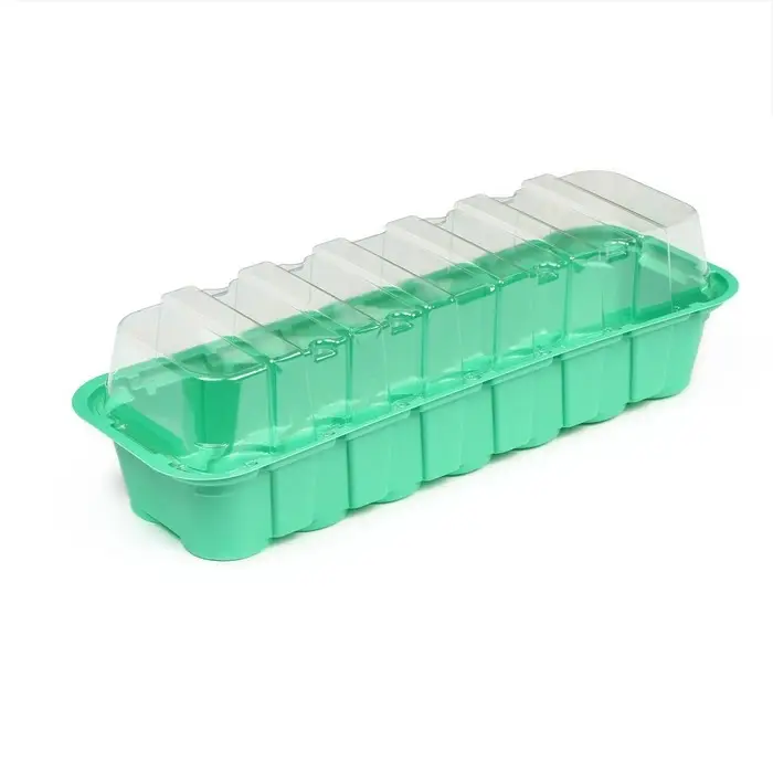 Мини-парник для рассады, 35&times;13&times;11 см, 24 ячейки под таблетки для рассады d=4 см, пластик, Greengo