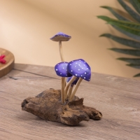 Сувенир "Грибочки" дерево, 15х10х16 см, цв. сиреневый