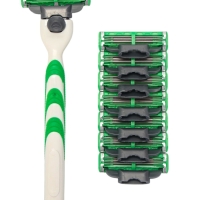 Станок Gillette Mach3 + 8 сменные кассеты цвет зеленый Станок Gillette Mach3 + 8 сменные кассеты цвет зеленый