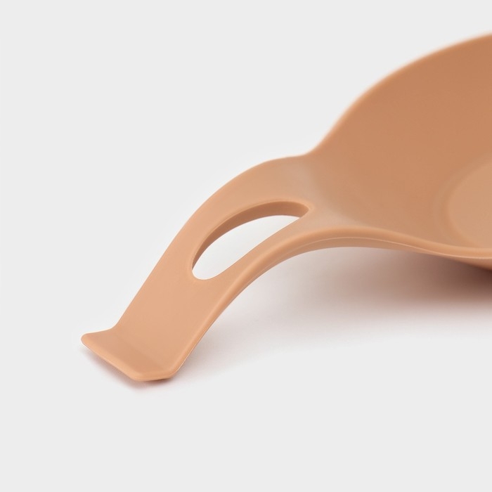 Силиконовая подставка под ложку Доляна &laquo;Симпл&raquo; 19,5&times;9,5 см, цвет бежевый