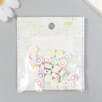 Бусины для творчества PVC "Смайл на белом" набор 25 шт 0,5х0,9х0,9 см