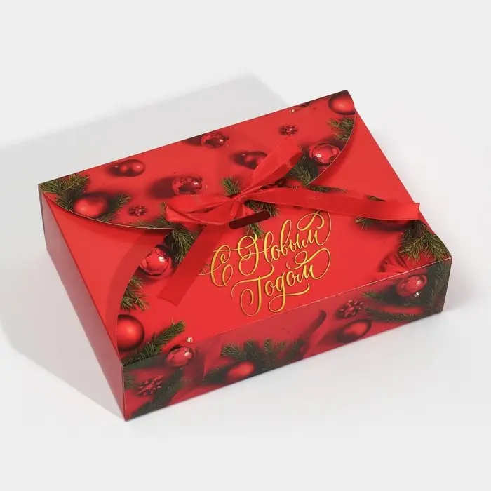 Коробка новогодняя складная &laquo;Новогоднее фото&raquo;, 22 х 15 х 6 см, Новый год