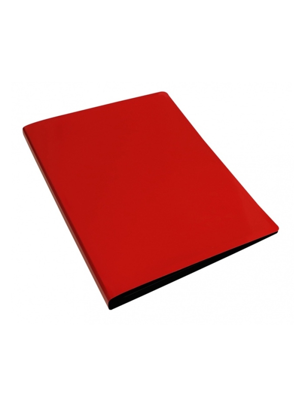 Папка с зажимом А4, 700 мкм, корешок 27 мм, Calligrata DeLuxe, внутренний карман, до 180 листов, красный / черный