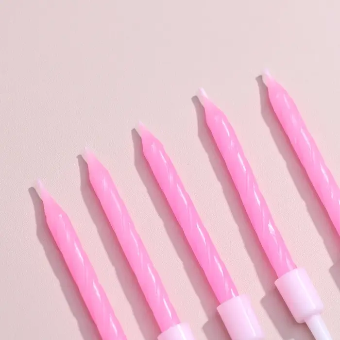 Свечи для торта &laquo;Неон&raquo;, 5 см, 10 шт., розовые