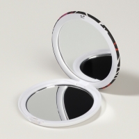 Зеркало складное круг (2) c/увел d7,3см GRL PWR черный пласт пакет QF