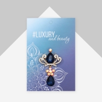 Брошь &laquo;Императрица&raquo; с подвеской, цвет сине-белый в золоте