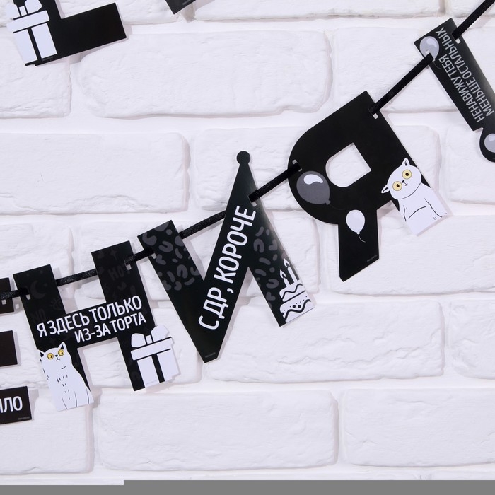 Гирлянда на ленте &laquo;С Днем Рождения!&raquo;, оскорбительные, длина 250 см