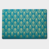 Салфетки сервировочные на стол Доляна &laquo;Перья&raquo;, 4 шт, 30&times;45 см, цвет бирюзовый