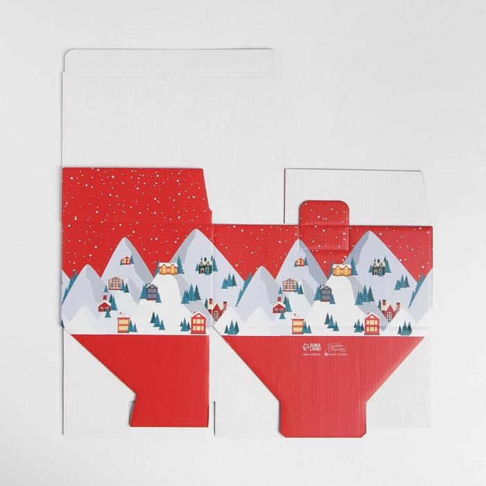 Коробка подарочная новогодняя складная &laquo;Зимний город&raquo;, 22 х 15 х 10 см, Новый год