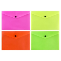 Набор папок-конвертов на кнопке 12 штук, А5, 150 мкм, Calligrata Neon, полупрозрачные, неоновый микс Набор папок-конвертов на кнопке 12 штук, А5, 150 мкм, Calligrata Neon, полупрозрачные, неоновый микс