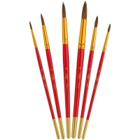 Набор из 6 кистей, Гамма "Мультики", пони, круглые № 2, 3, 4, 5, 6, 8, в блистере, европодвес (371599)