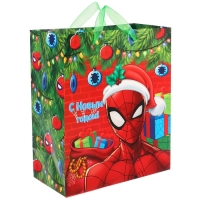 Пакет подарочный "С Новым годом!", 23х27х11.5 см, упаковка, Человек-паук