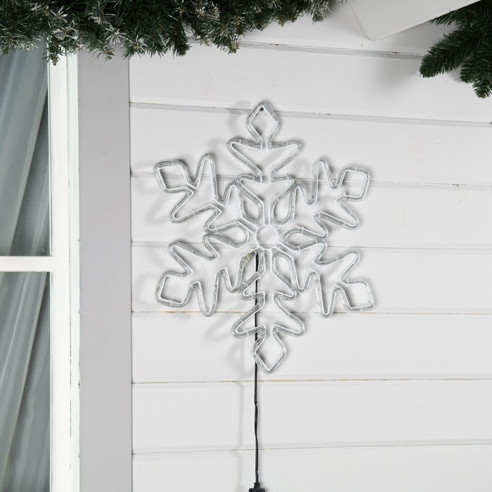 Светодиодная фигура &laquo;Снежинка&raquo;, 54 см, дюралайт, 120 LED, 220 В, мерцание, свечение синий/белый