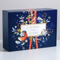 Коробка подарочная новогодняя складная &laquo;Теплоты&raquo;, 30,7 х 22 х 9,5 см, Новый год