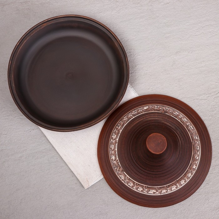 Тажин "Классический", ангоб, красная глина, 2 л