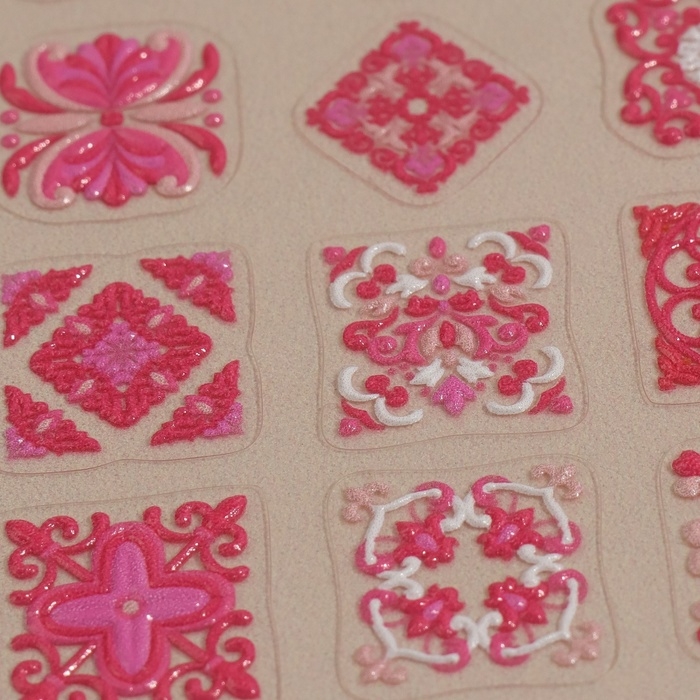 Наклейки для ногтей &laquo;Розовая мозаика&raquo;, объёмные, цвет розовый