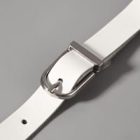 Ручка для сумки из натуральной кожи, регулируемая, с карабинами, 125 &plusmn; 2 см &times; 1,2 см, цвет белый/серебряный